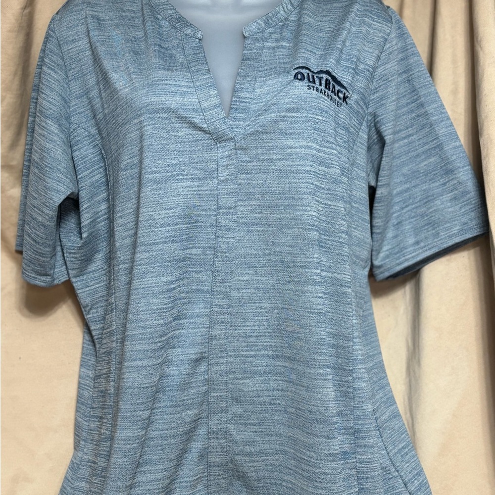 Port Authority Blue Heather V-Neck Shirt